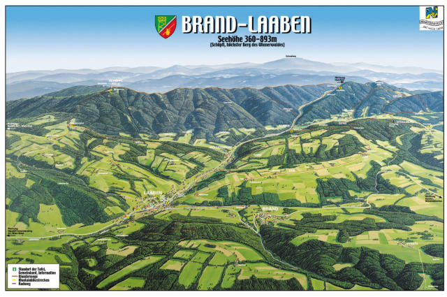 Panoramakarte der Gemeinde Brand-Laaben